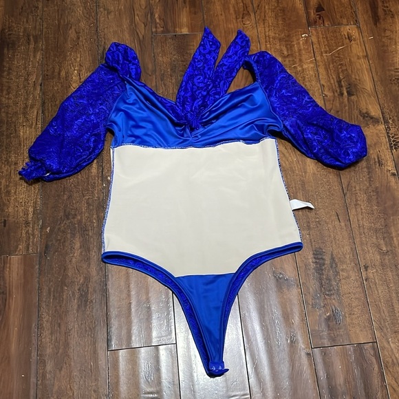 Body Shaper Faja Blouse Top Blue Lace Made in Colombia Body Control Size XL - Picture 9 of 13